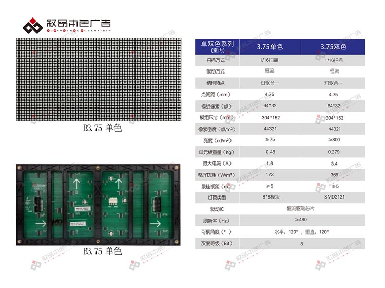 室內(nèi)3.75單色LED顯示屏圖片