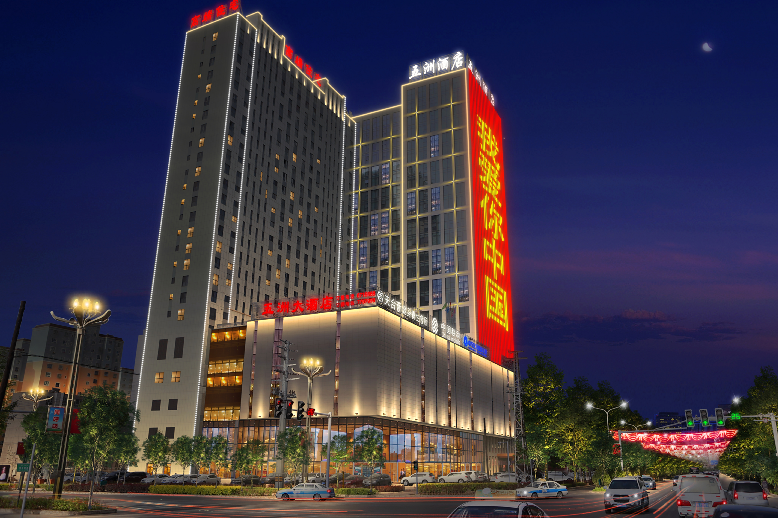 庫(kù)車(chē)五洲大廈LED亮化工程圖片