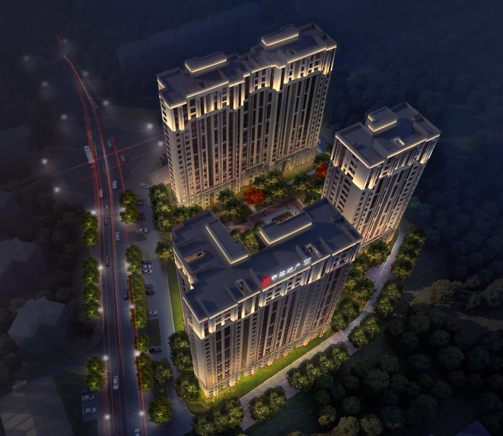 烏魯木齊新市區(qū)中?！W(xué)府里樓體亮化工程圖片