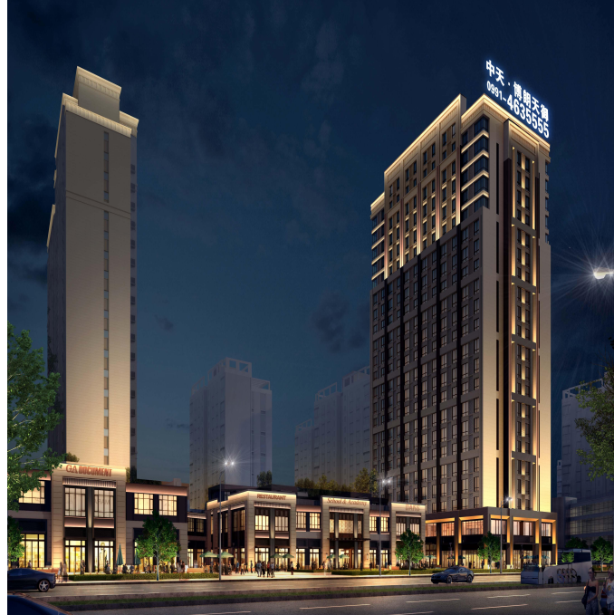 中天.博朗天御樓體發(fā)光字工程